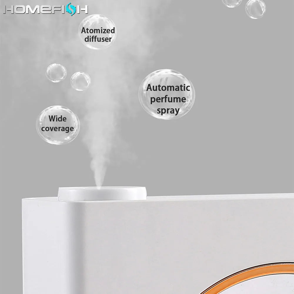 Small white wall-mounted automatic aromatherapy machine with USB charging port.