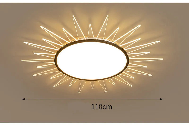 Round aluminium LED ceiling lamp with remote control in four size options for modern interiors