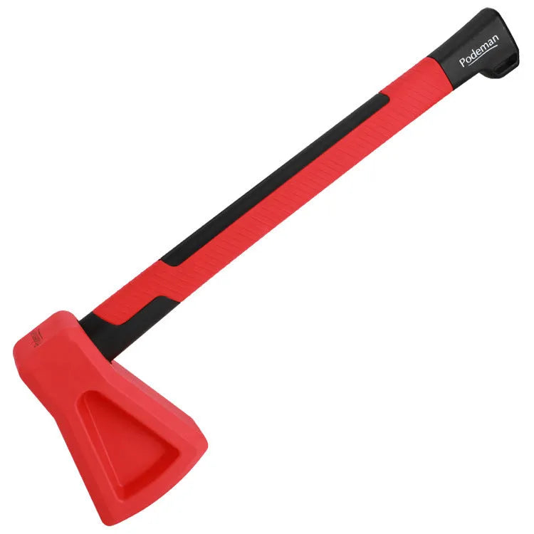 Red plastic home fitness axe muscle trainer with ergonomic handle design