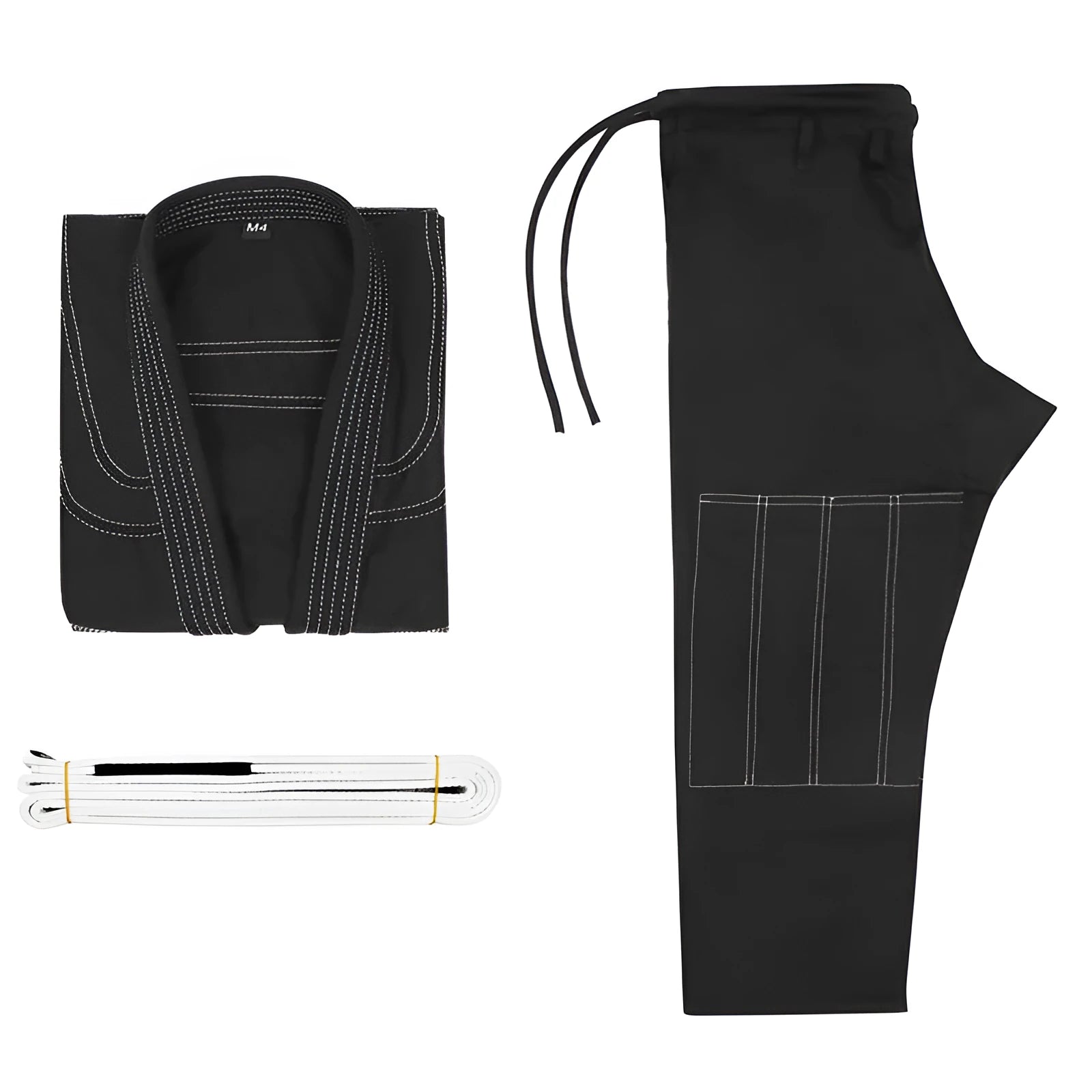 Brazilian Jiu-jitsu training gear set with top and trousers in cotton blend fabric
