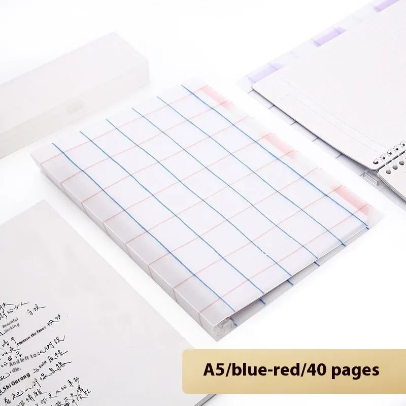 Refillable B5 spiral notebook with coloured PP cover and loose-leaf paper