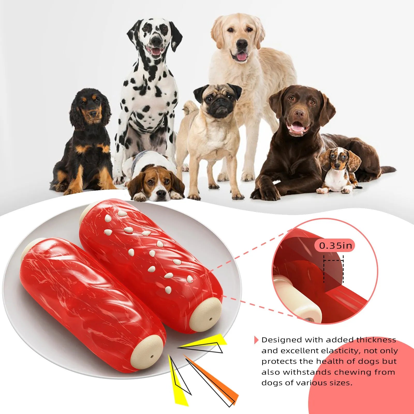 Primary colour plastic glue toothbrush snail molar rod dog chew toy