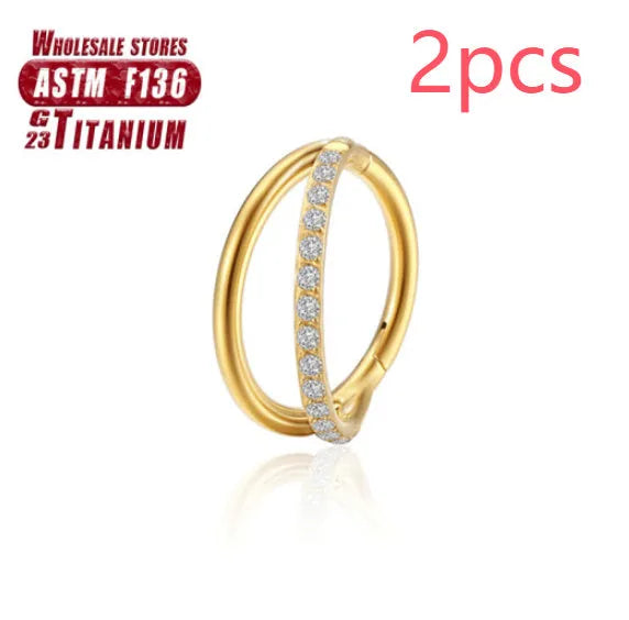 F136 titanium alloy nose ring in gold or silver with 1.2mm gauge available in multiple lengths