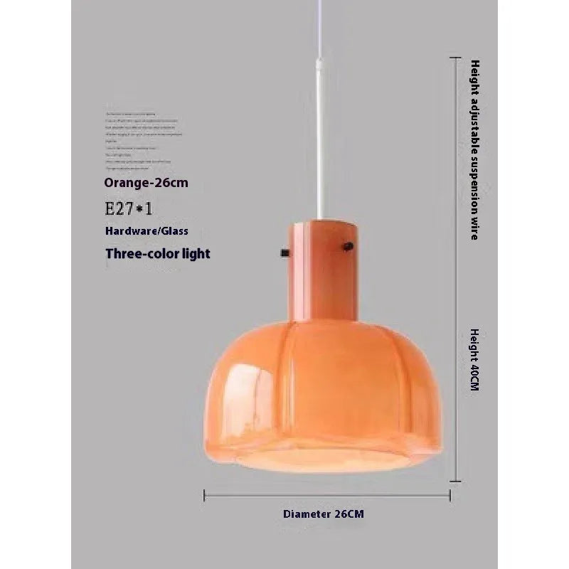 Medieval glass bud chandelier pendant light in beige, caramel, emerald green, light pink, milky white and orange colours for dining room