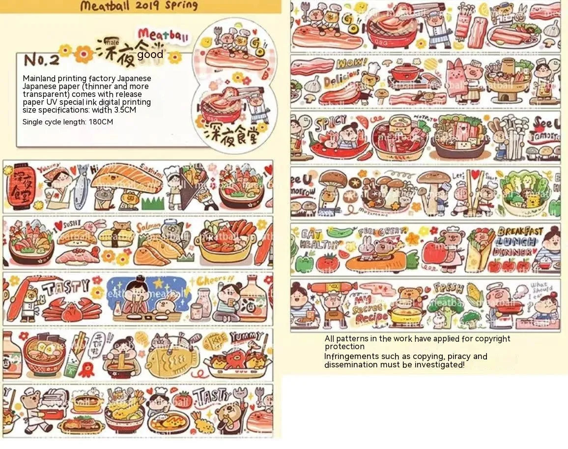Cartoon character stickers on Japanese paper for haemorrhoid tape packaging decoration