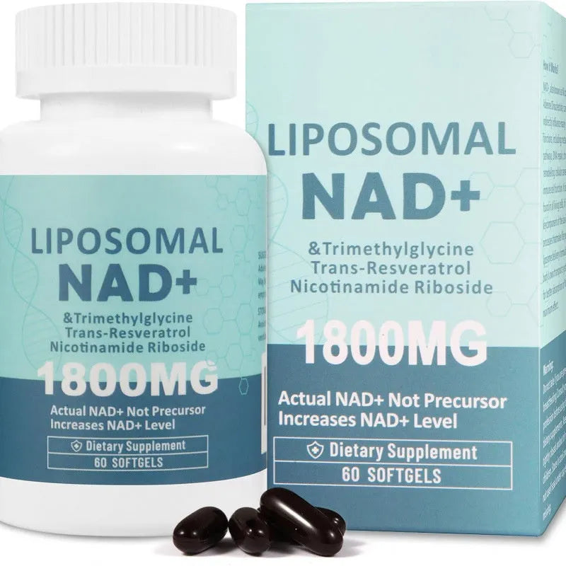 Bottle of NMN nicotinamide mononucleotide anti-ageing gel capsules.
