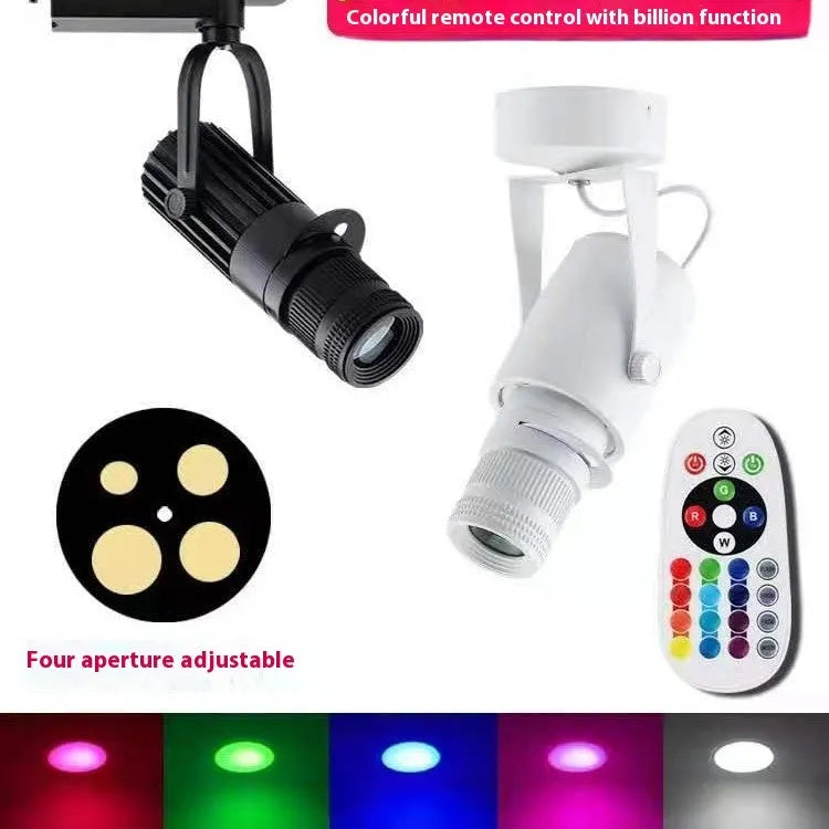 Black LED surface-mounted spotlight for restaurant atmosphere lighting with aluminium shell