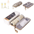 Portable LED camping lantern in off white or dark grey with button switch