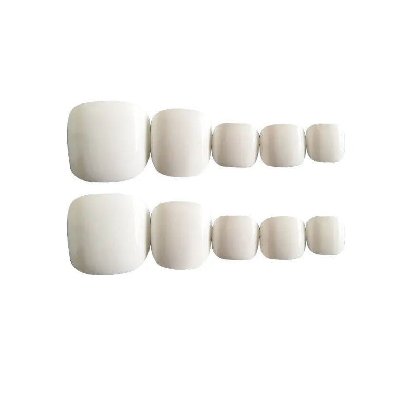 Set of white false toe nails with a starry sky pattern, JJP009-Y4-B3 colour code.