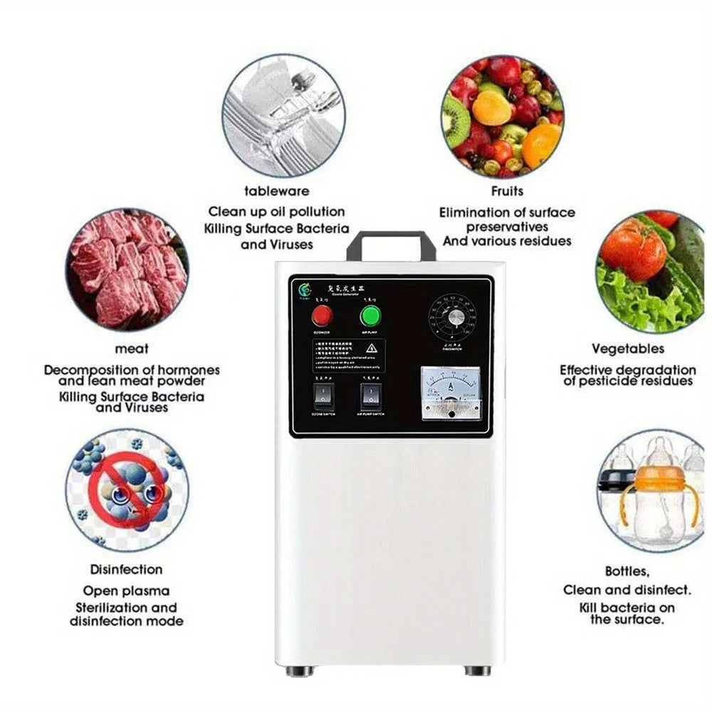 Fruit and vegetable ozone generator machine with 20g/h output and air cooling