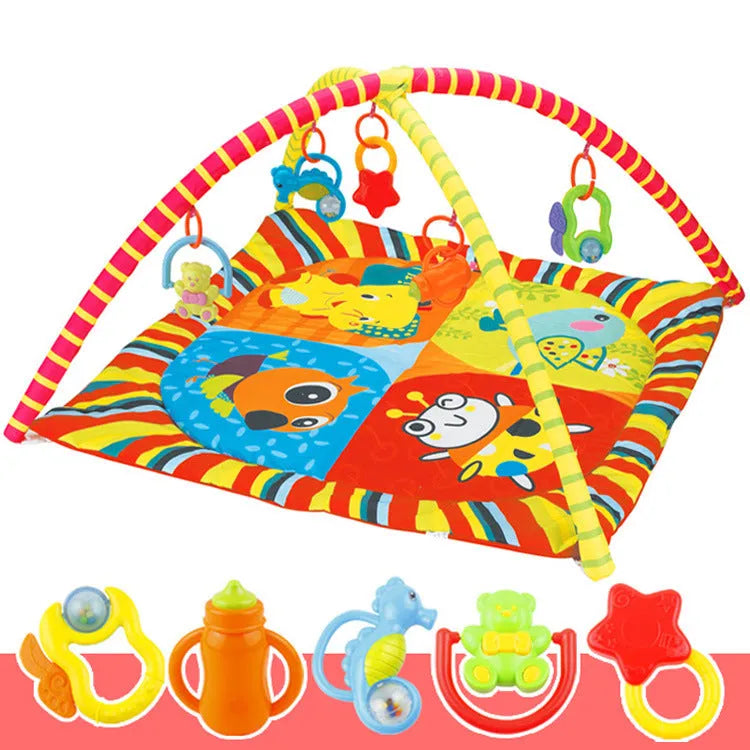 Velvet fabric baby crawling carpet with animal patterns for teenage grasping training