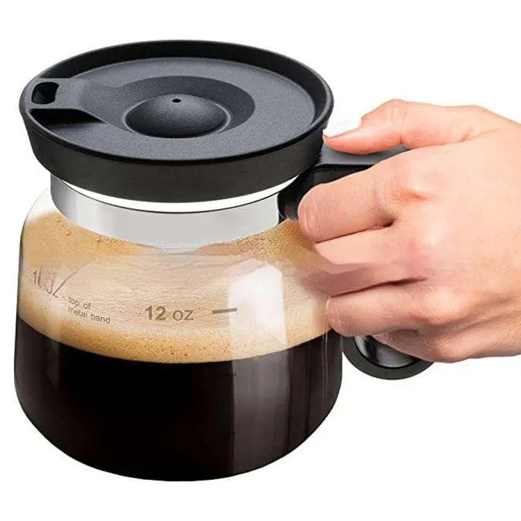 Transparent borosilicate glass coffee maker with silicone protective cover
