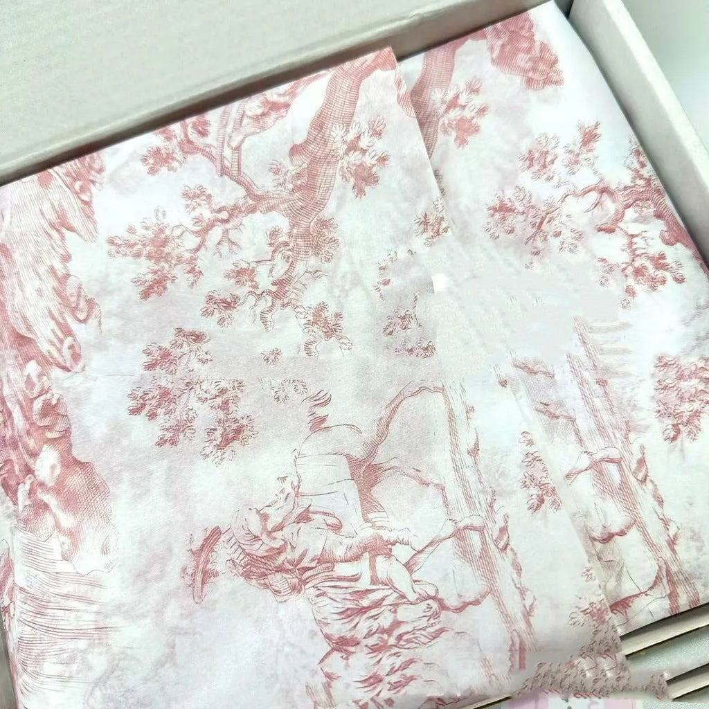 Single sheet of pink purple French MG decorative tissue paper measuring 50 by 70 centimetres.