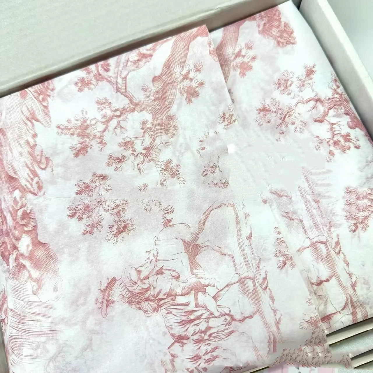 Single sheet of pink purple French MG decorative tissue paper measuring 50 by 70 centimetres.
