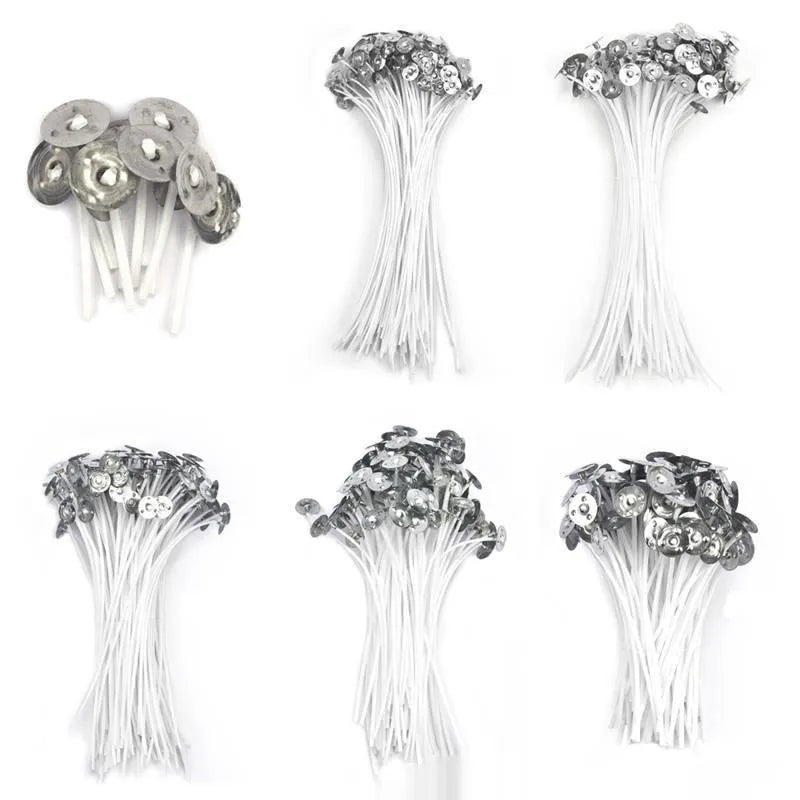 White cotton candle wicks in 2.6cm, 6cm and 8cm lengths for DIY candle making