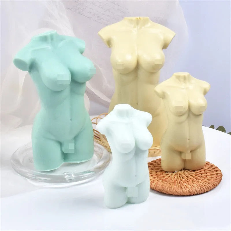 Geometric silicone mould with two height sections for candle and plaster crafting