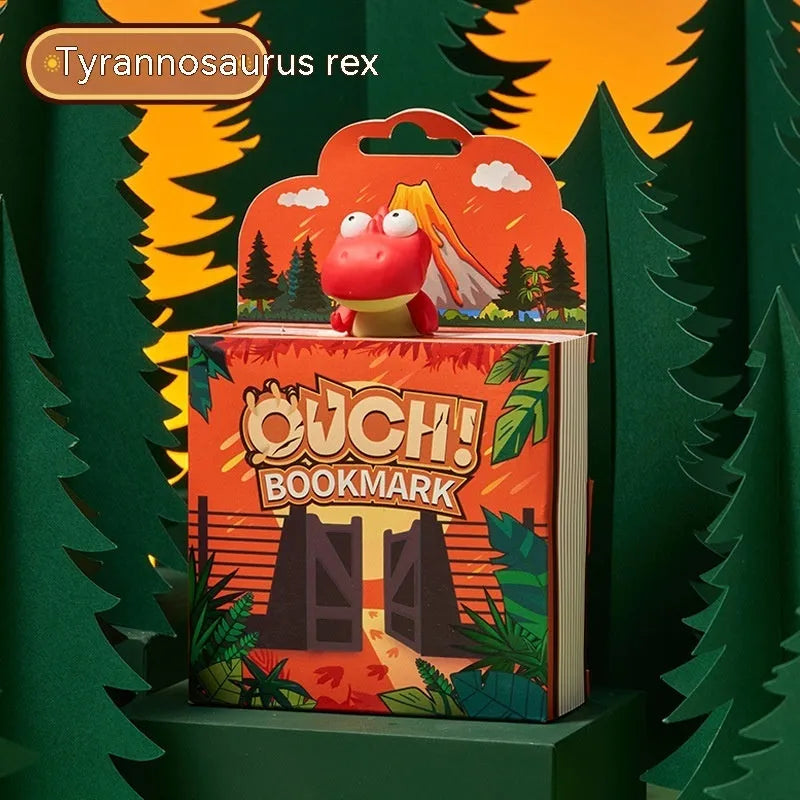 Dinosaur series cultural bookmark with Tyrannosaurus Rex, Triceratops, Stegosaurus and Parasaurolophus animation designs