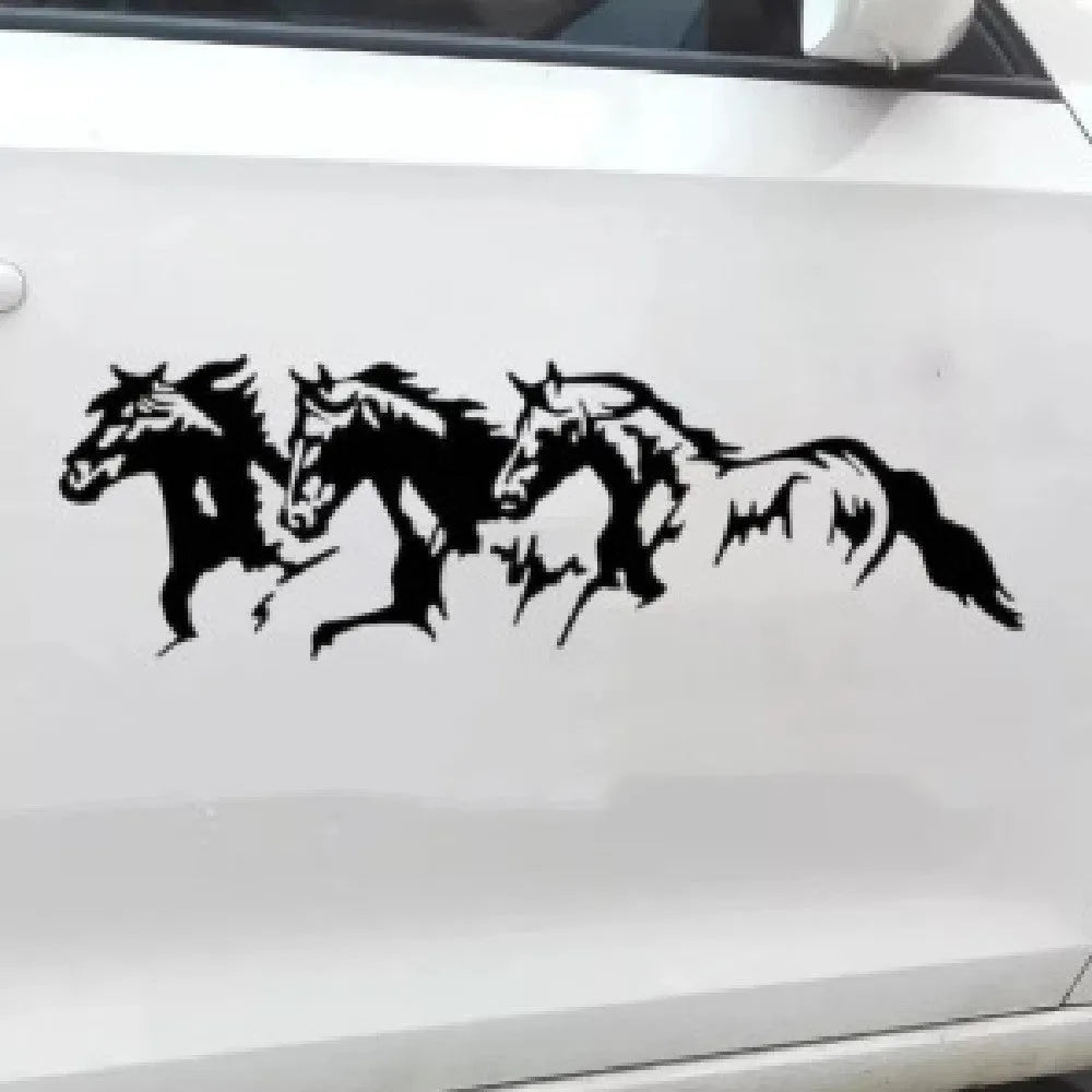 New Three Horses auto decal body sticker in selected colour measuring 25x8cm made of PET material