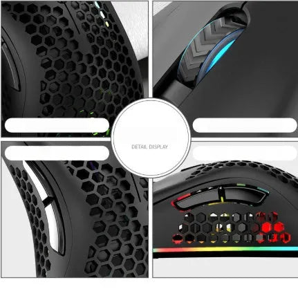 Hollow out game luminous wireless mouse in cyan, black, or white colour with photoelectric sensor