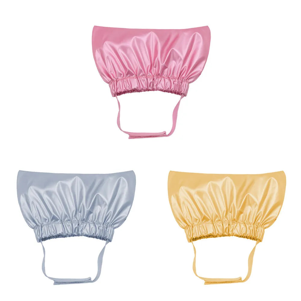 Adjustable ear-proof waterproof shower cap for cats and dogs in silver, pink or gold colours