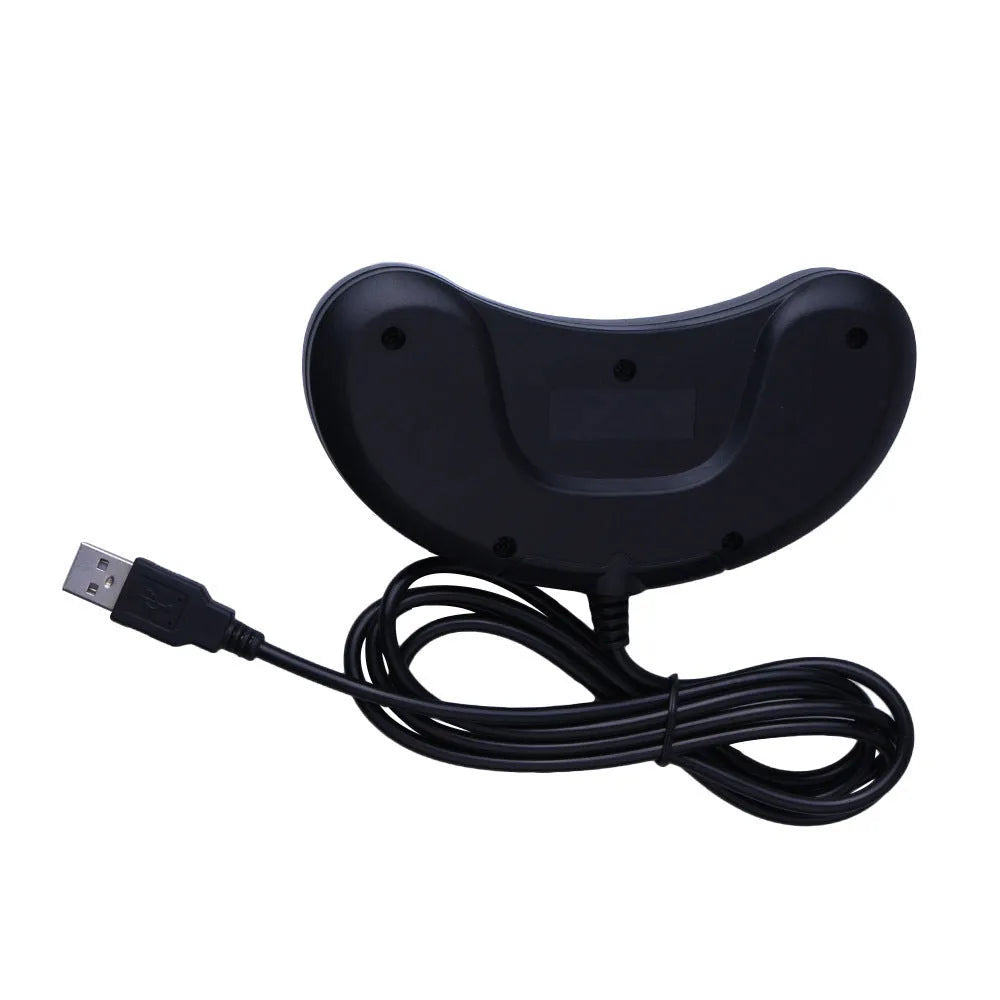 Black Sega USB PC game controller with 1.8-metre cable on grey background
