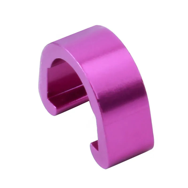 Aluminium alloy C-shaped buckle in multiple colours, shown next to a ruler indicating its 10.2mm by 13mm size.