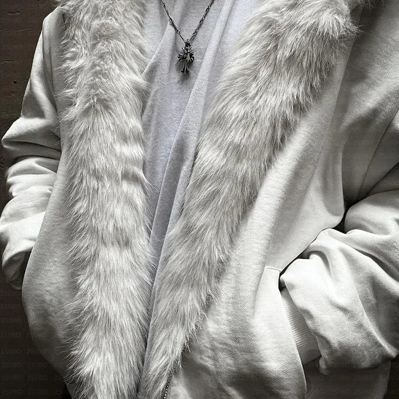 Casual loose polyester coat for men and women in black colour, cardigan style with long sleeves