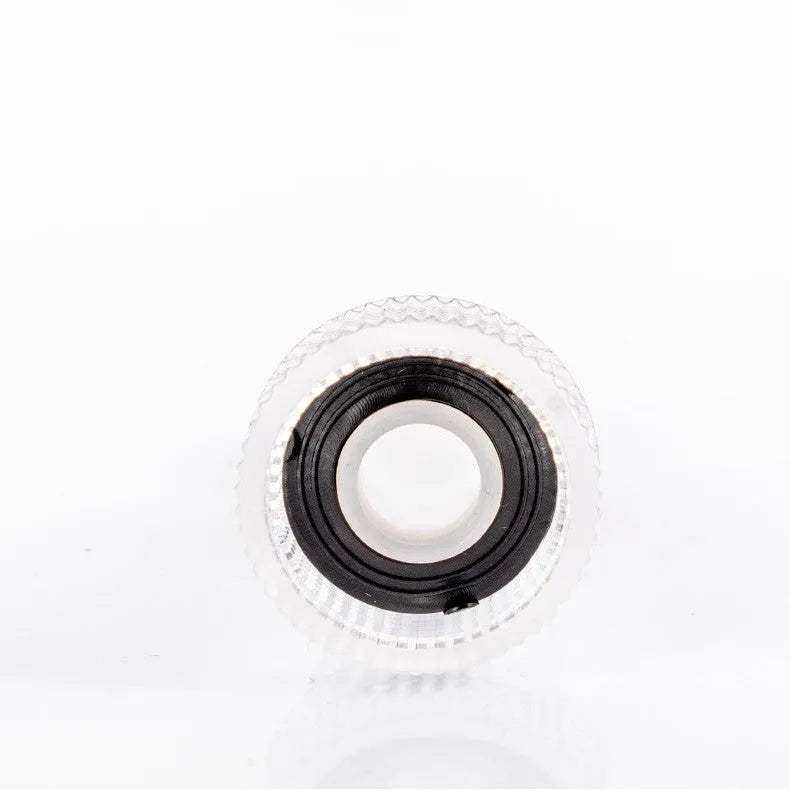 Transparent plastic water inlet joint for Karcher pressure washers, showing 3cm diameter.