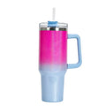 Large stainless steel vacuum insulation cup with double-layer construction in gradient colour options