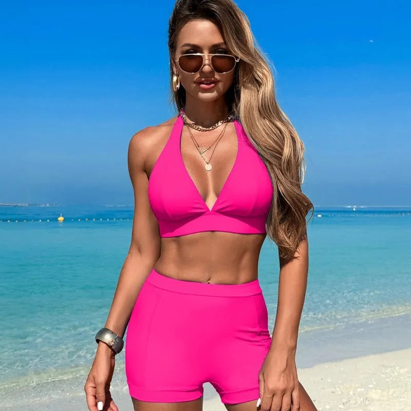 Women's two-piece bikini swimsuit in nylon with polyester lining for swimming