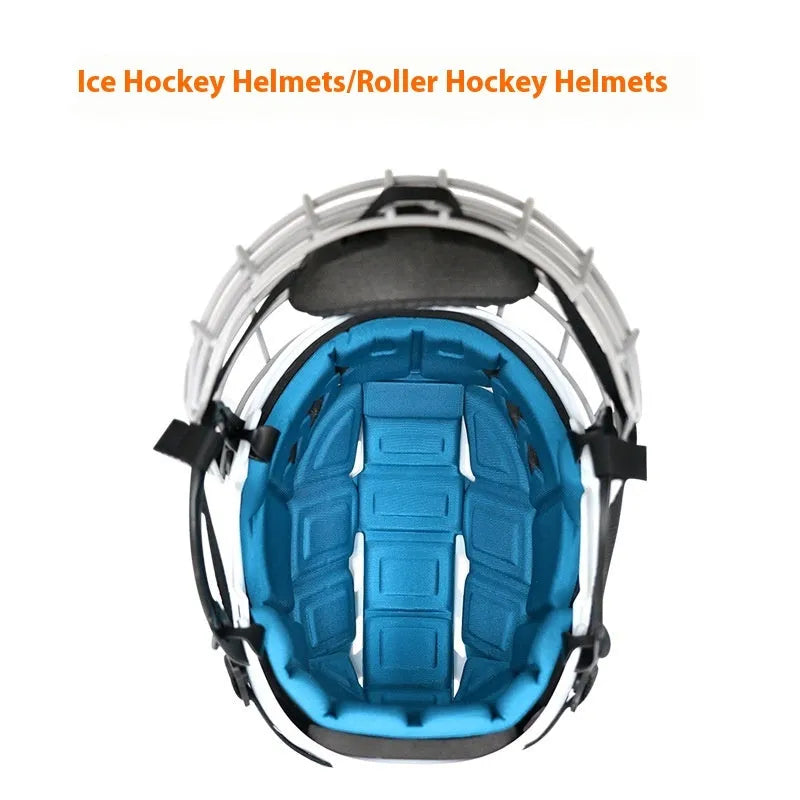 Ice hockey helmet with carbon steel face mask for winter sports head protection