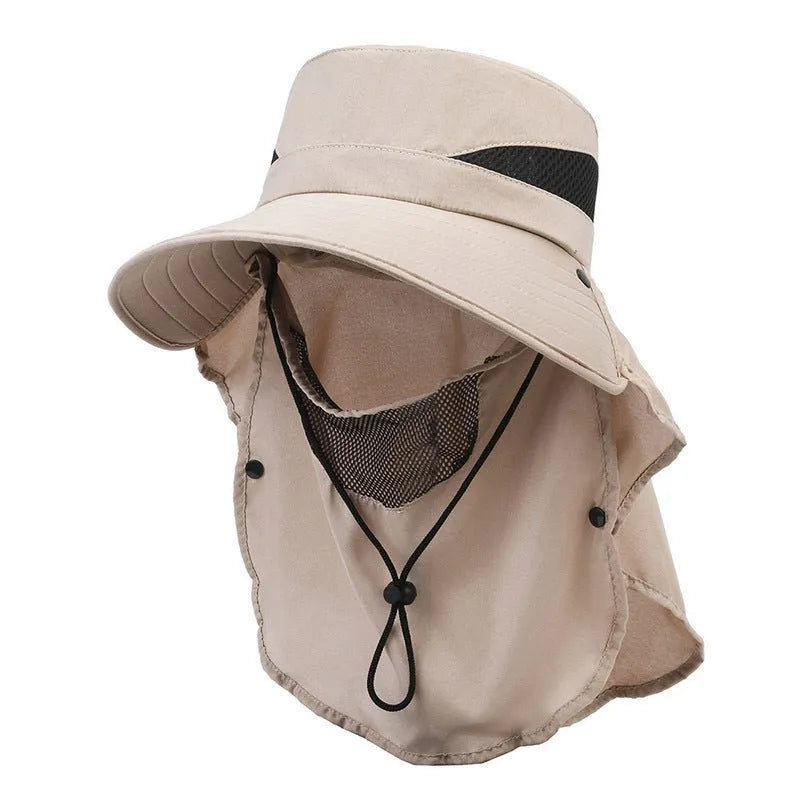 Men's adjustable polyester fisherman hat with wide brim in army green colour