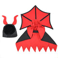 Black polyester vampire cloak and hat costume set for pets