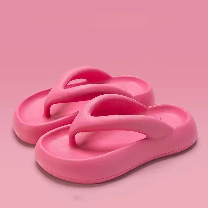 EVA thick-soled flip-flops with bow decoration in five colour options