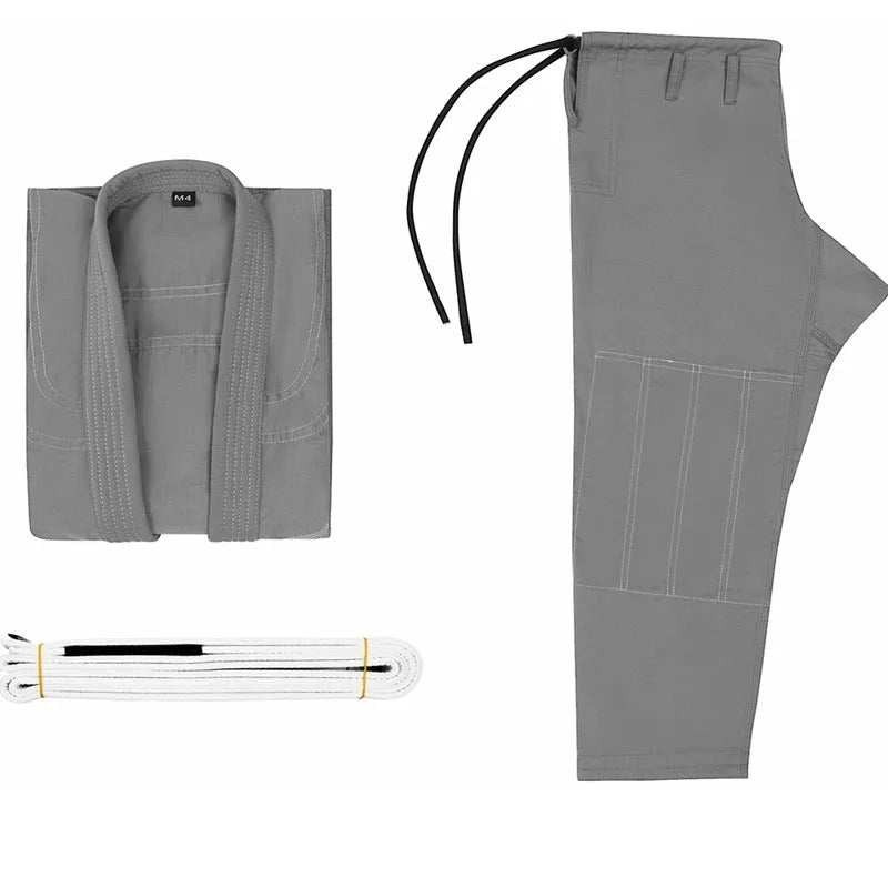 Brazilian Jiu-jitsu training gear set with top and trousers in cotton blend fabric