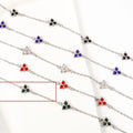 Women's geometric stainless steel bracelet with three-diamond triangle design and zircon stones