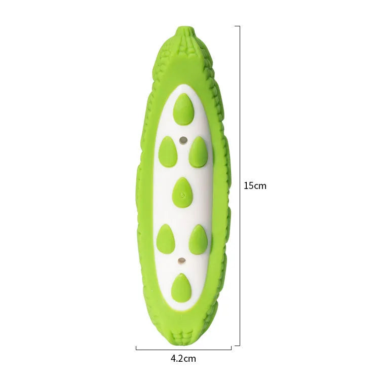 Purple and green durable rubber dog chew toys in large and small sizes for aggressive chewers