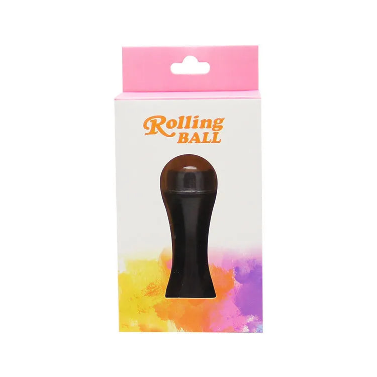 Portable volcanic stone facial roller for oily skin control in black, green, pink, or white