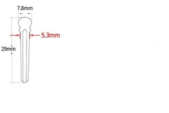 Six matt black ebony guitar string nails with 5.3mm bayonet for folk acoustic instruments