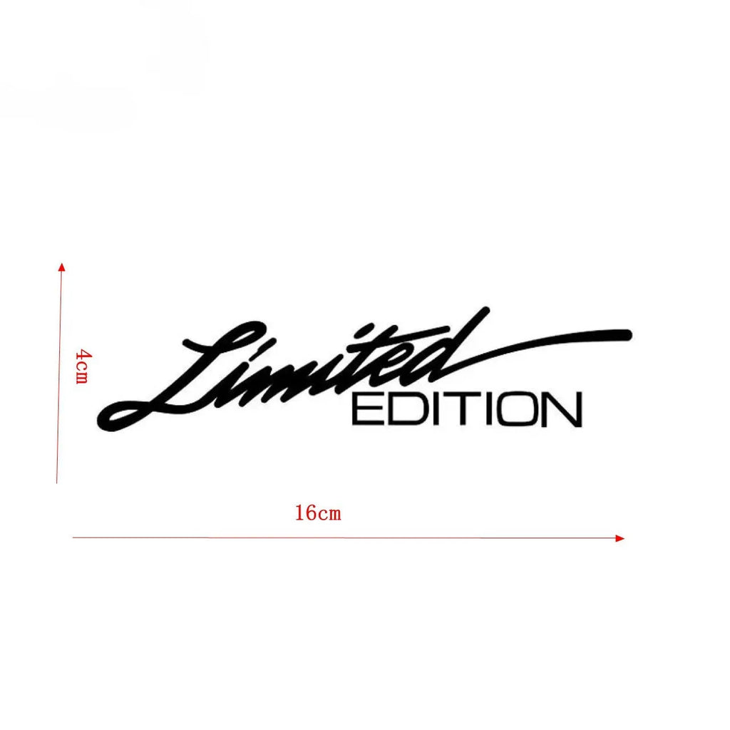 Black laser reflective text-style car sticker on vehicle window
