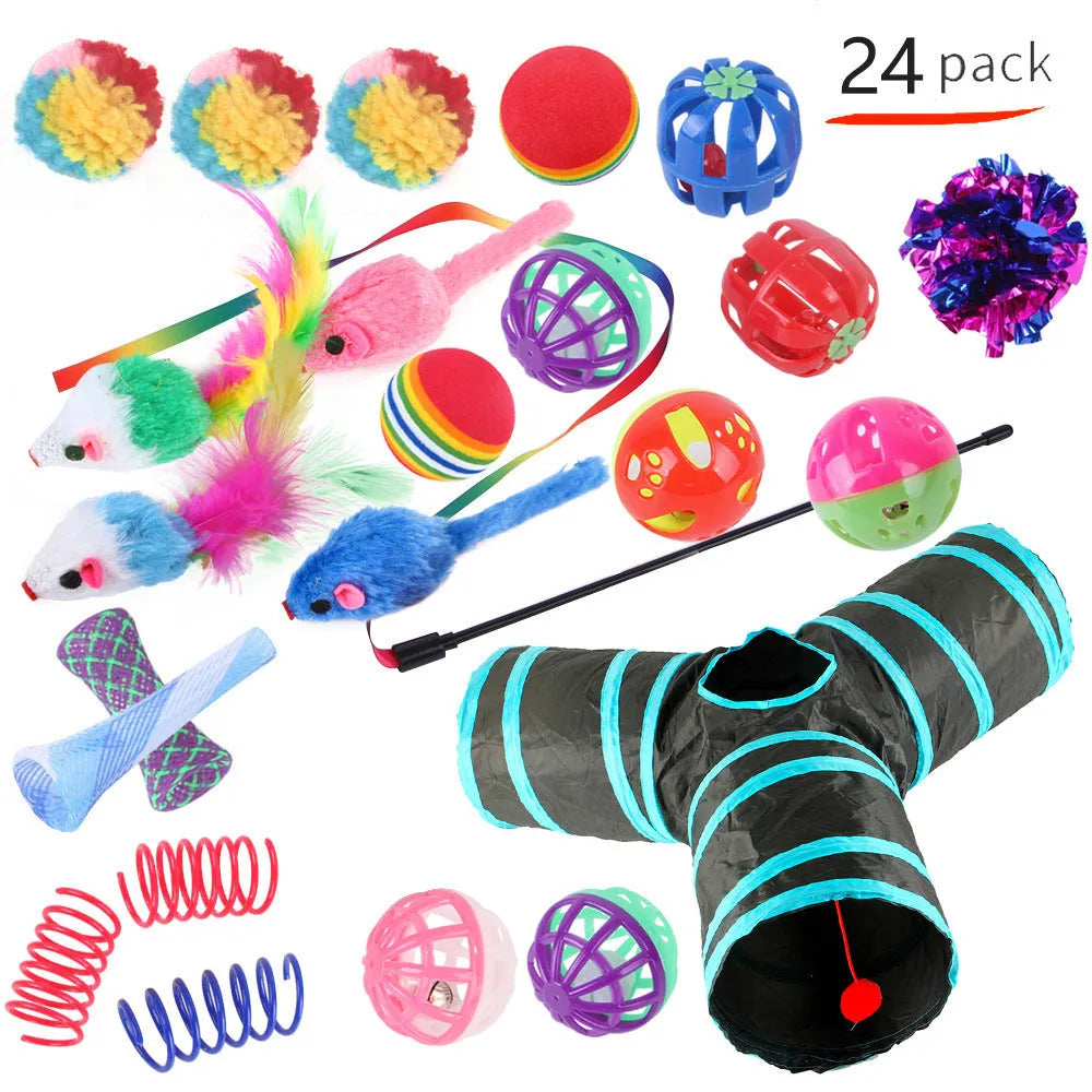 Plastic cat channel tunnel toy in various colours for indoor pet play