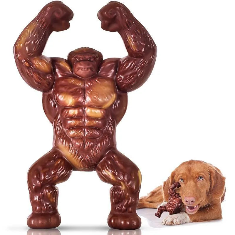Scarlet nylon dog chew toy with beef flavour for aggressive chewers