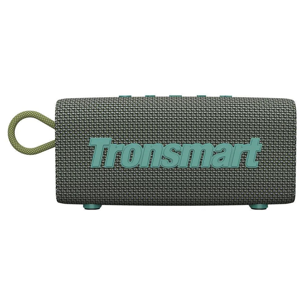 Portable waterproof Bluetooth speaker in multiple colour options including blue, black, and camouflage.