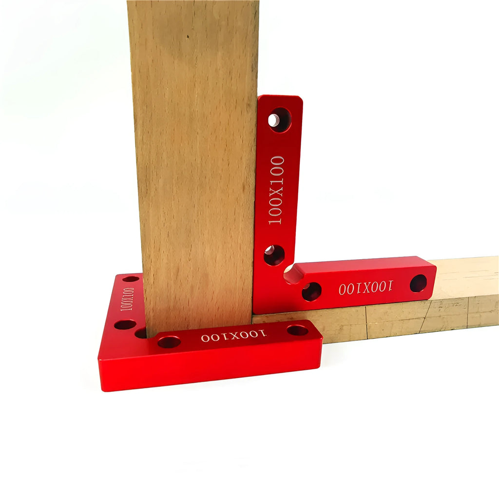 Aluminium Alloy 6061 woodworking right angle positioning block with scale showing 90 degree clamp for jigsaw