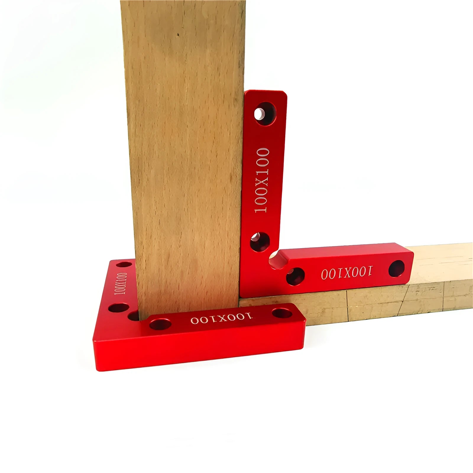 Aluminium Alloy 6061 woodworking right angle positioning block with scale showing 90 degree clamp for jigsaw