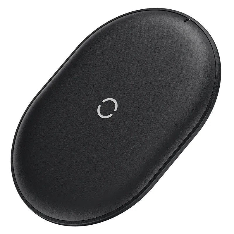 Baseus rough surface wireless charging pad with Type-C port and indicator light in black or white