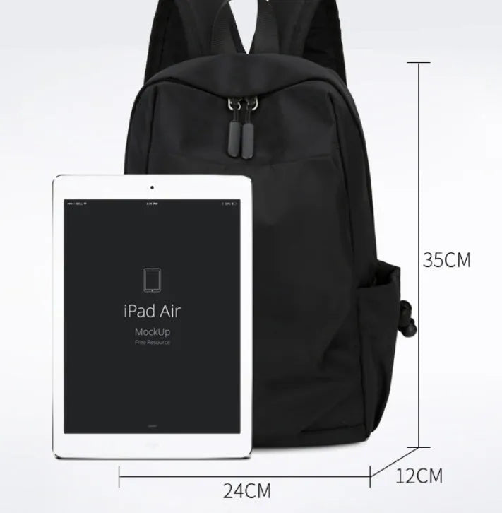 Oxford cloth backpack for men in black or gray with breathable design and polyester cotton lining