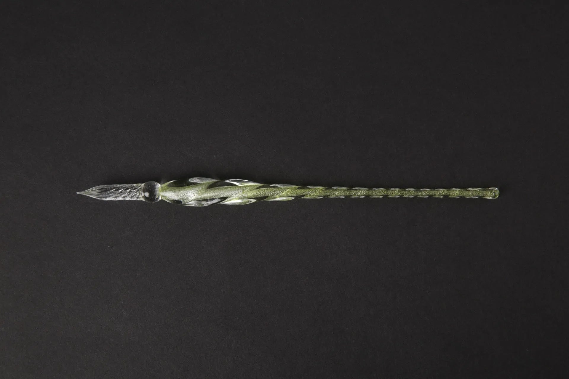 Glass crystal pen with coloured glaze finish and transparent signature section