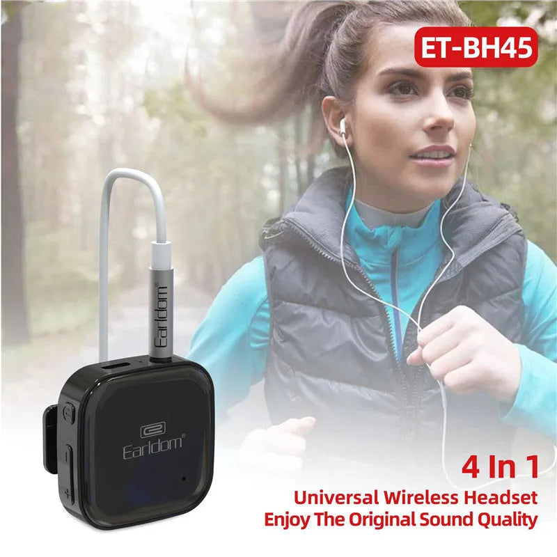 Bluetooth lavalier headset audio receiver with 10-metre wireless range and hands-free calling capability