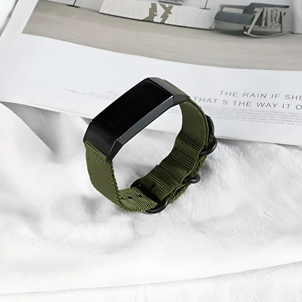 Fitbit Charge replacement nylon strap with three-ring buckle in multiple colour options